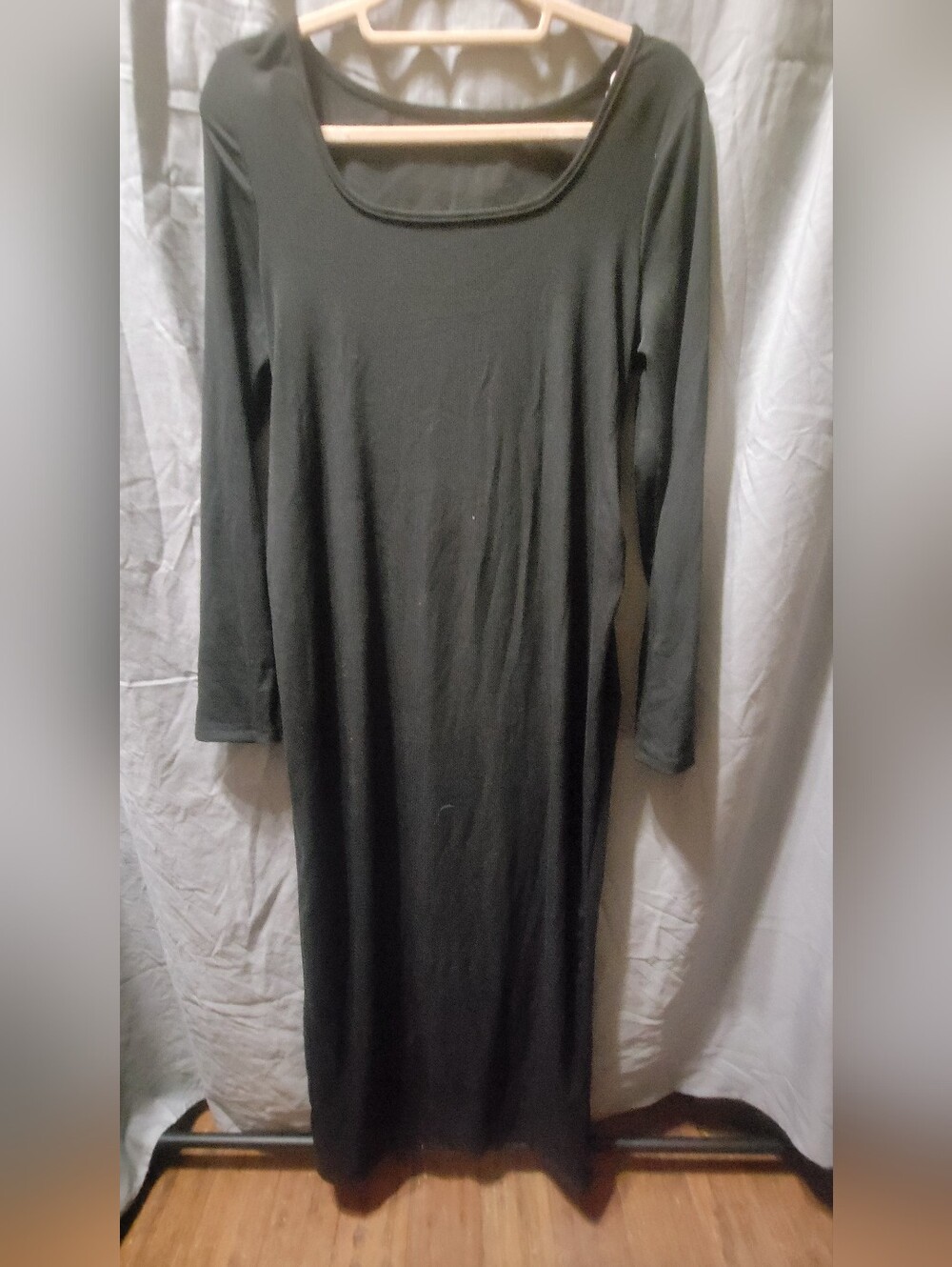 Classic Long Sleeve Black Maternity Maxi Dress